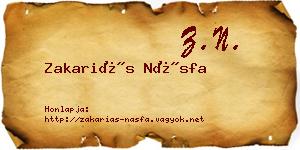 Zakariás Násfa névjegykártya